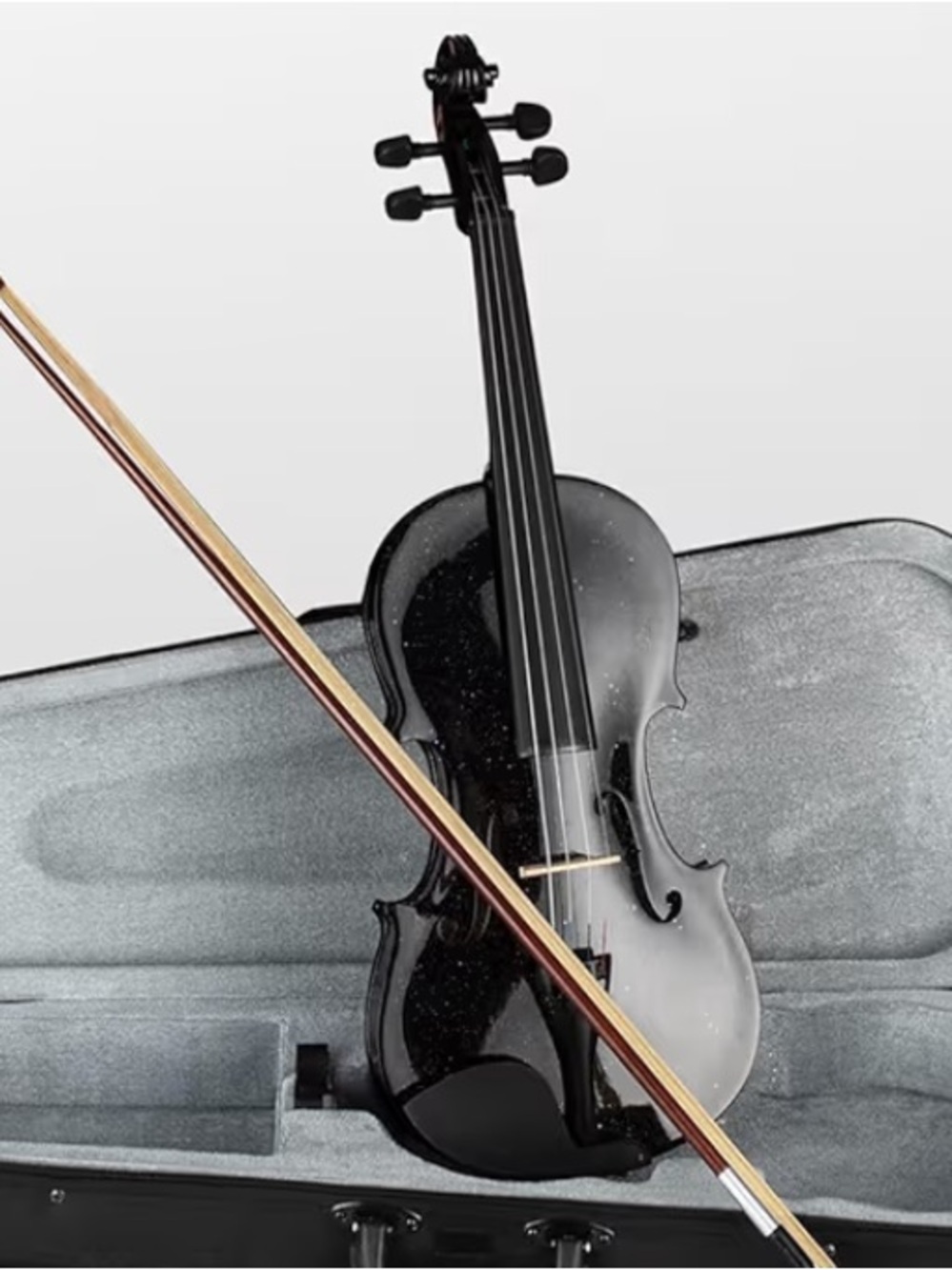 Gorgeous Black 4/4 Violin with Case and Extras~ Student Musician NEW